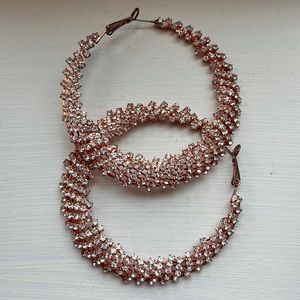 Rose Gold diamond Hoop earrings